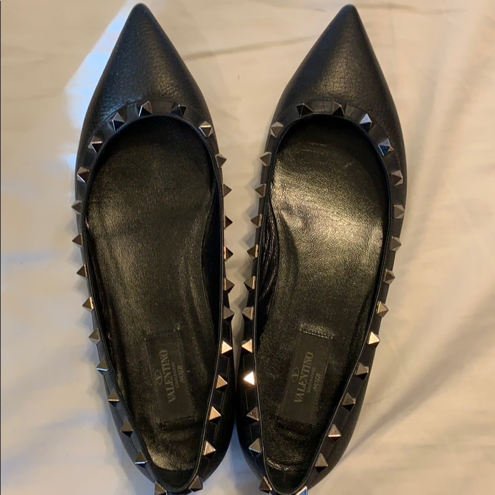 Valentino Rockstud Noir Flats 38.5
